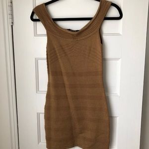 Wow Couture Tan Bandage Dress